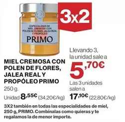 Primor - Miel Cremosa Con Polen De Flores, Jalea Real Y Propóleo Primo