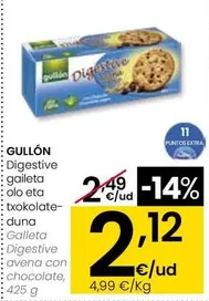 Gullón - Galleta Digestive Avena Con Chocolate