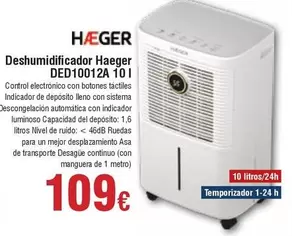 Haeger - Deshumidificador Ded10012a