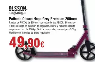 Premium - Patinete Olsson Hopp Grey 200mm