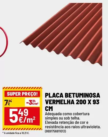 Placa Bertuminosa Vermelha