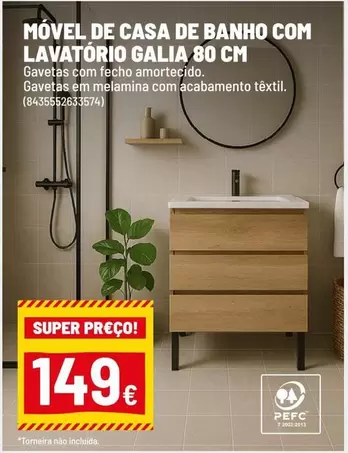 Móvel De Casa De Banho Com Lavatorio Galia 80 Cm