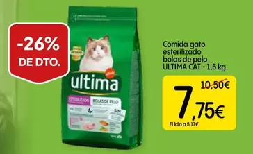 Ultima - Cat Comida Gato Esterilizado Bolas De Pelo