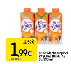 Pascual - Bifrutas Frutas + Leche Tropical