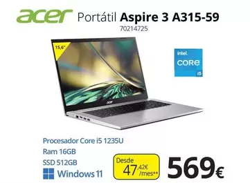 Acer - Portatil Aspire 3 A315-59