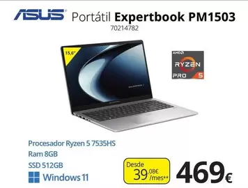 Asus - Portátil Expertbook PM1503