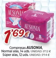 Ausonia - Compresas, Normal Alas 14 Uds. Super Alas 12 Uds.