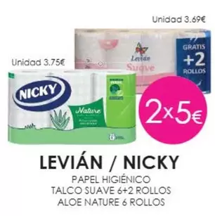 Nicky - Papel Higiénico Talco Suave 6+2 Rollos Aloe Nature 6 Rollos
