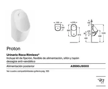 Roca - Urinario Rimless Proton 