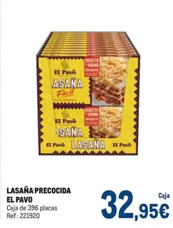 El Pavo - Lasaña Precocida