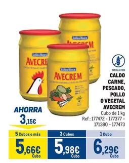 Avecrem - Caldo Carne, Pescado, Pollo O Vegetal