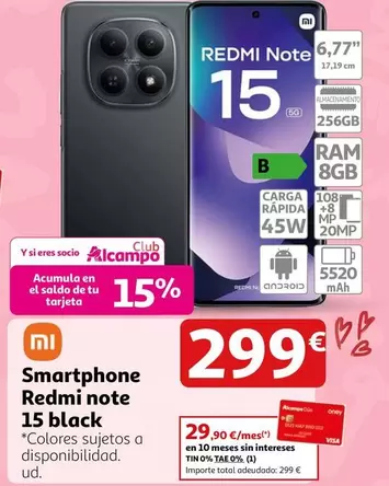 Xiaomi - Smartphone Redmi Note 15 Black