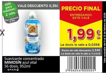 Mimosín - Suavizante Concentrado Azul Vital