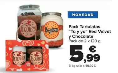 Pack Tartalatas "Tú Y Yo" Red Velvet Y Chocolate