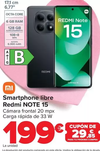 Xiaomi - Smartphone Libre Redmi Note 15