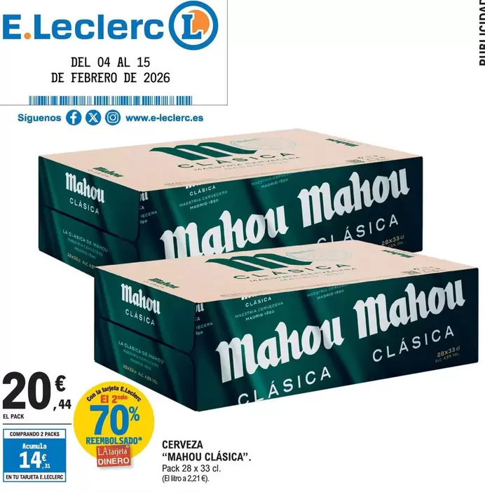 Mahou Clasica - Cerveza 