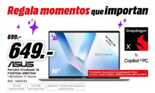 Asus - Portatil Vivobook 16 F16070a-m0875w