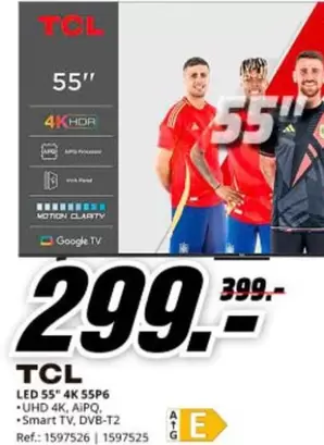 TCL - Led 55" 4k 55p6
