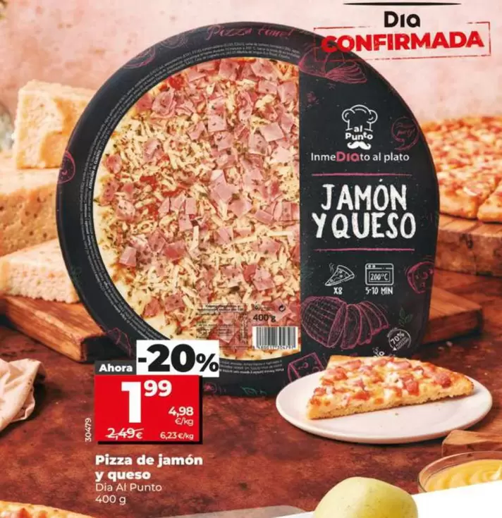 Dia Al Punto - Pizza De Jamon Y Queso 