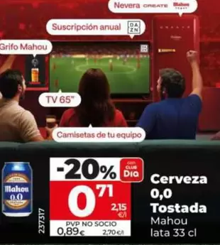 Mahou - Cerveza 0,0 Tostada 