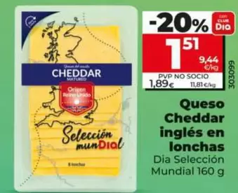 Dia Seleccion Mundial - Queso Cheddar Ingles En Lonchas 