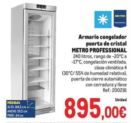 Cristal - Armario Congelador Puerta De