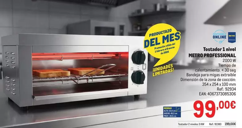 Metro Professional - Tostadora 1 Invel