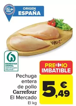 origen - Pechuga entera de pollo