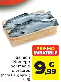 Salmon Noruego por medio o enteros