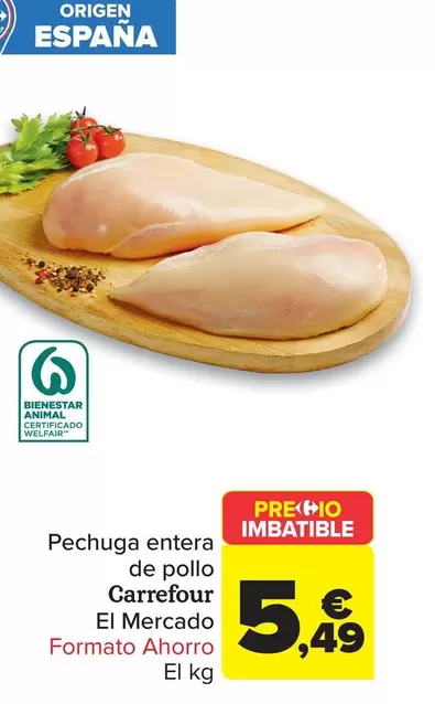 Carrefour El Mercado - Pechuga Entera De Pollo