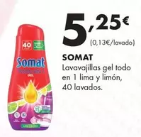 Somat - Lavavajillas Gel Todo En 1 Lima Y Limón