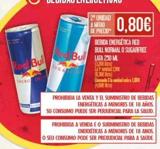 Red Bull - Bebida Energetica  Normal O Sugarfree