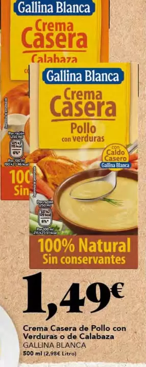 Gallina Blanca - Crema Casera De Pollo Con Verduras De Calabaza