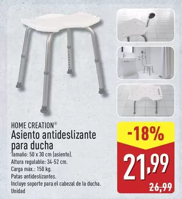 Home Creation - Asiento Antideslizante Para Ducha