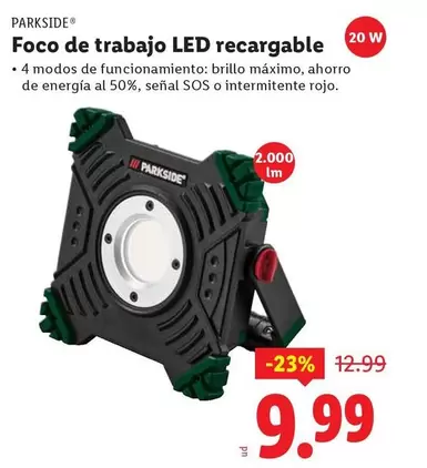 Parkside - Foco De Trabajo Led Recargable
