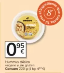 Consum - Hummus Clasico Vegano Y Sin Gluten
