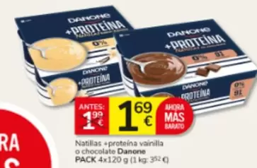 Danone - Natillas Proteina Vainilla O Chocolate