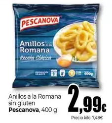 Pescanova - Anillos A La Romana Sin Gluten, 400 G