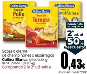 Gallina Blanca - Sopas O Crema De Champinones O Esparragos, Desde 35 G