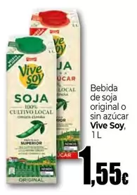 ViveSoy - Bebida De Soja Original O Sin Azúcar 