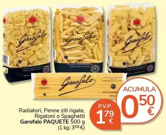 Garofalo - Radiatori, Penne Ziti Rigate, Rigatoni O Spaghetti Paquete