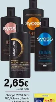 Syoss - Champú Rizos PRO, Volumen, Keratin O Repair 
