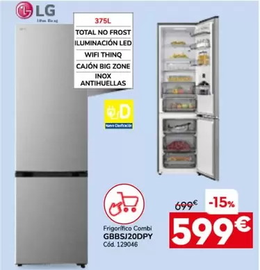 LG - Frigorífico Combi Gbbs12dppy