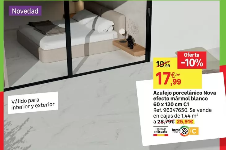 Blanco - Azulejo Porcelanico Nova Efecto Marmol