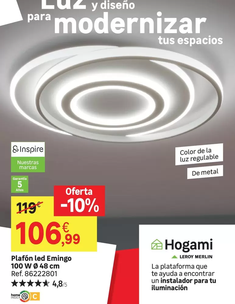 home - Plafon Led Eminó 100 W Ø 46 Cm