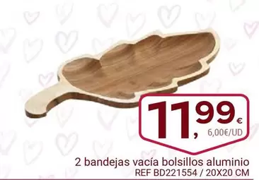 2 Bandejas Vacía Bolsillos Aluminio