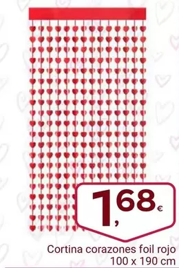 Cortina Corazones Foil Rojo