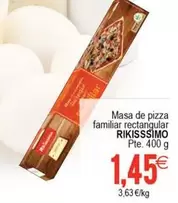 Rikisssimo - Masa De Pizza Familiar Rectangular