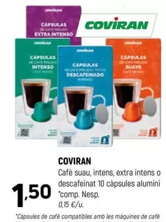 coviran - Cafe Suau, Intens, Extra Intens O Descafeinat 10 Capsules Alumini