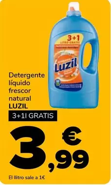Luzil - Detergente Líquido Frescor Natural 3 + 1L Gratis